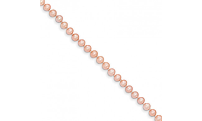 Quality Gold 14k Pink Near Round Freshwater Cultured Pearl Bracelet - PPN040-7.5