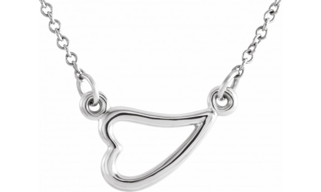 14K White Heart 16-18 Necklace - 86418101P