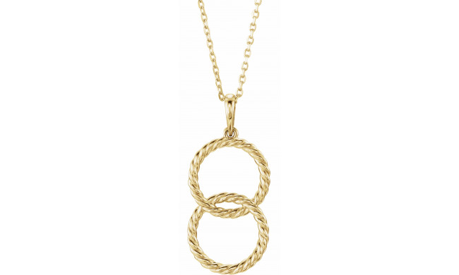 14K Yellow Interlocking Circle 16-18 Necklace - 86610601P