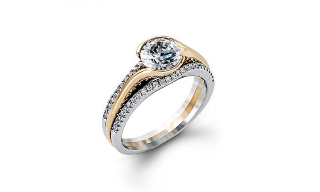 Zeghani 14k White & Yellow Gold Diamond Engagement Ring