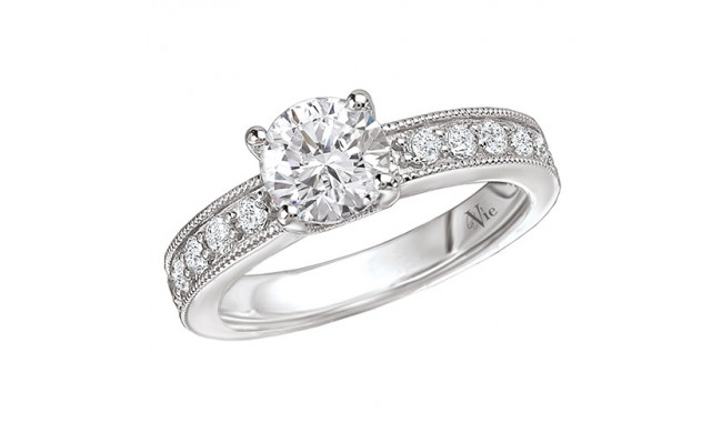 14k White Gold Semi-Mount Diamond Engagement Ring