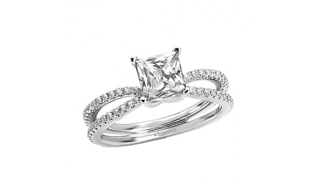 Romance 18k White Gold Semi-Mount Diamond Engagement Ring