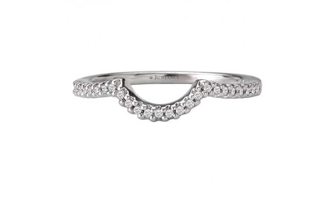 18k White Gold Curved Wedding Band