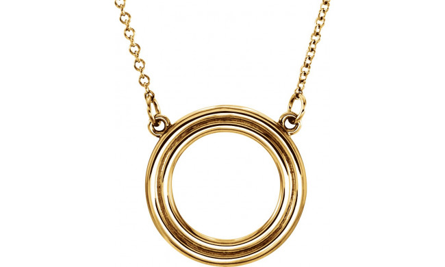 14K Yellow Circle 16 Necklace - 85873100P