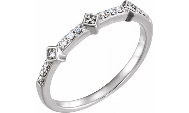 14K White 1/10 CTW Diamond Stackable Ring - 65212760001P