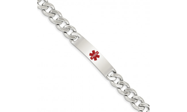 Quality Gold Sterling Silver Polished Medical Curb Link ID Bracelet - XSM175-8.5