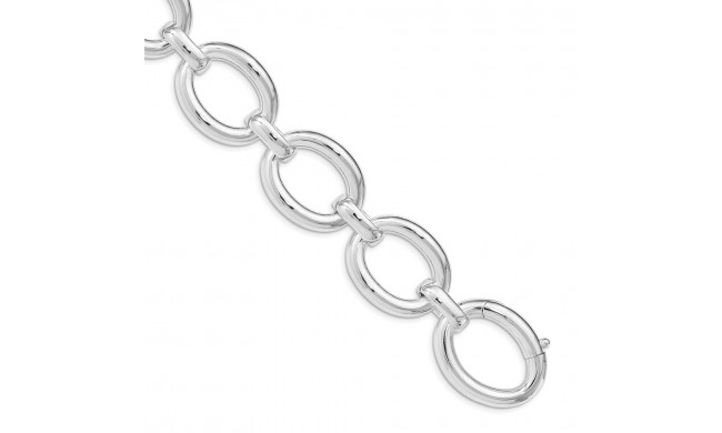 Quality Gold Sterling Silver Polished Large Link Bracelet - QG4987-8.75
