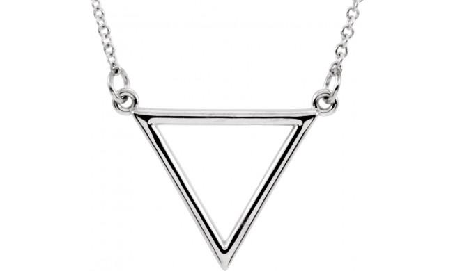 14K White Triangle 16 Necklace - 85872101P