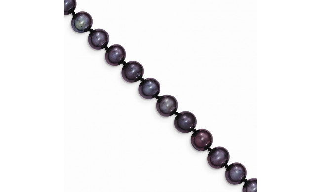 Quality Gold 14k Black Near Round Freshwater Cultured Pearl Bracelet - BPN070-7.5