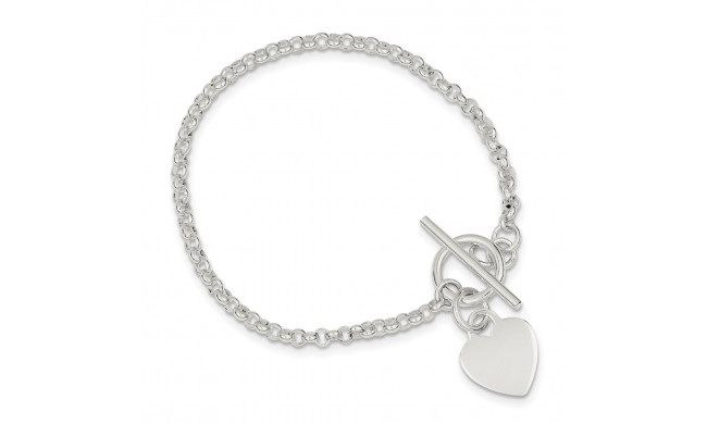 Quality Gold Sterling Silver Fancy Heart Bracelet - QG2172-7.5