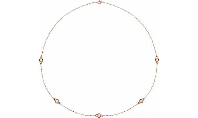 14K Rose 1 CTW Diamond 5-Station 18 Necklace - 6857760018P