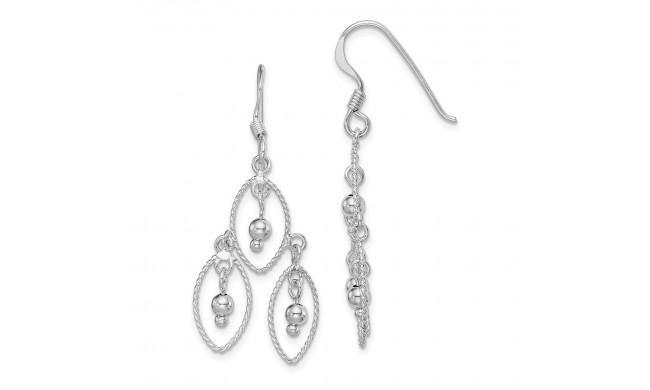 Quality Gold Sterling Silver Rhodium-plated Beaded Dangle Earrings - QE14904