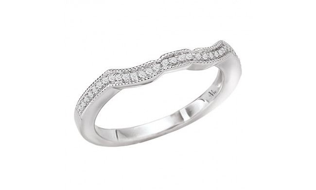 14k White Gold Curved Wedding Band