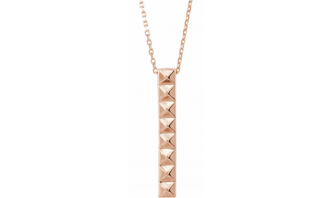 14K Rose Pyramid Bar 16-18 Necklace - 86602602P