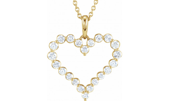 14K Yellow 1 CTW Diamond Heart 18 Necklace - 6496060000P