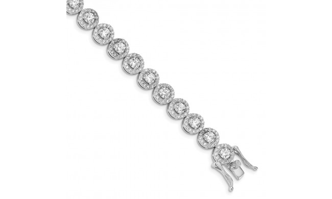 Quality Gold Sterling Silver Rhod-plated CZ Tennis Bracelet - QG4875-7.5