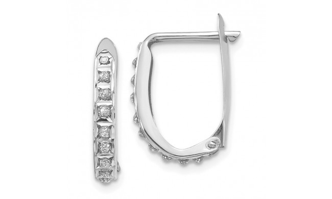 Quality Gold 14k White Gold Diamond Fascination Leverback Hoop Earrings - DF141
