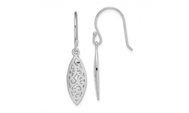 Quality Gold Sterling Silver Rhodium-plated Filigree Dangle Earrings - QE14977