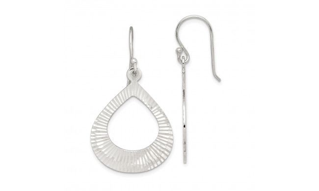 Quality Gold Sterling Silver Diamond-cut Dangle Earrings - QE14667
