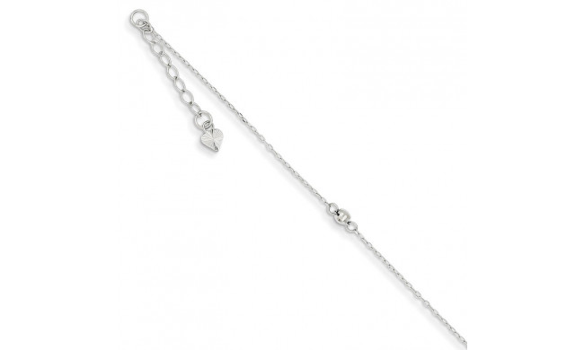 Quality Gold 14k White Gold Mirror Beaded Anklet - ANK191-9