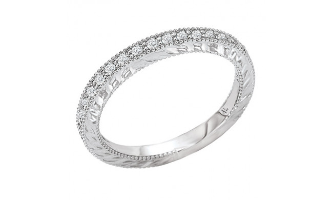 14k White Gold Diamond Wedding Band