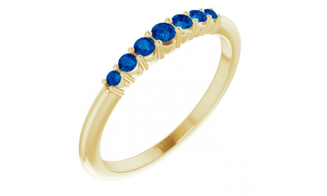 14K Yellow Blue Sapphire Stackable Ring - 72022615P