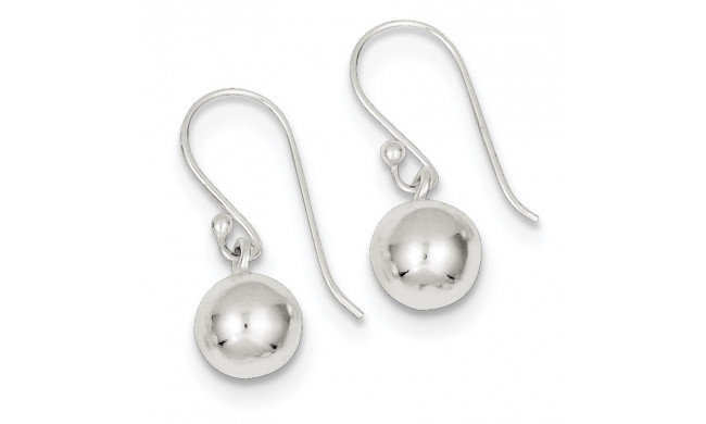 Quality Gold Sterling Silver Dangle Ball Shephard Hook Earrings - QE4895