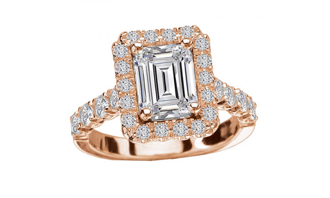 Romance 18k White Gold Halo Diamond Engagement Ring