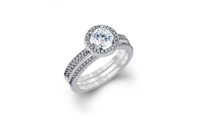 Zeghani 14k White Gold Diamond Engagement Ring