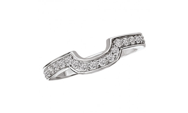 14k White Gold Curved Wedding Band