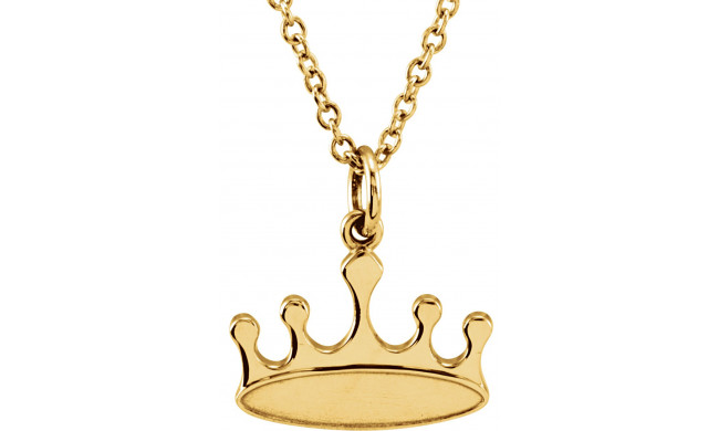 14K Yellow Tiny Poshu00ae Crown 16-18 Necklace - 857911001P