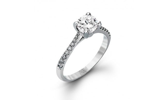 Zeghani 14k White Gold Diamond Engagement Ring