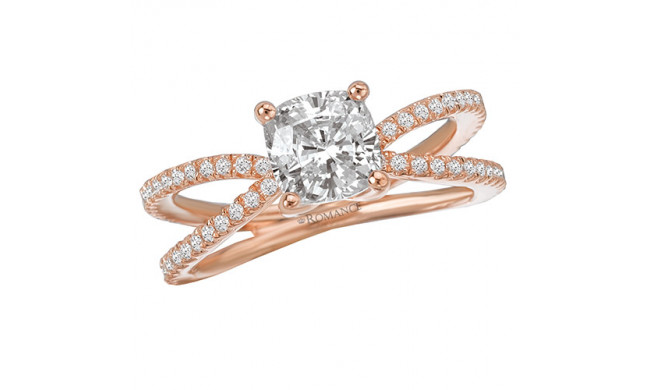 Romance 18k Rose Gold Split Shank Diamond Engagement Ring