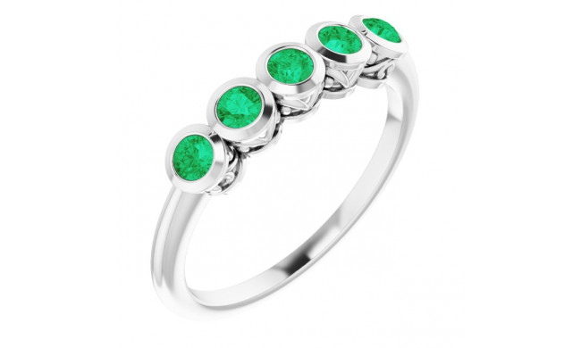 14K White Emerald Ring - 71997600P