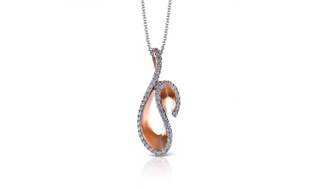 Zeghani 14k Rose Gold Diamond Pendant