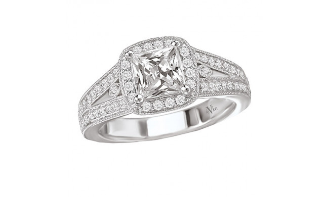 La Vie 14k White Gold Semi-Mount Diamond Engagement Ring