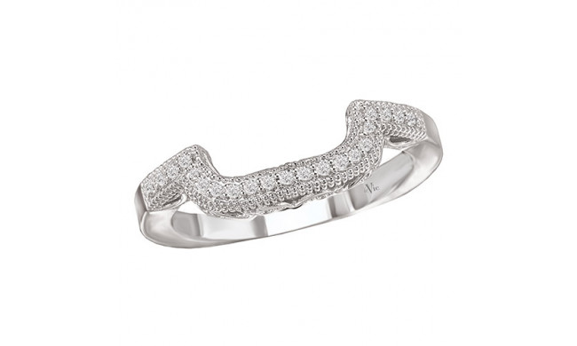 14k White Gold Curved Wedding Band