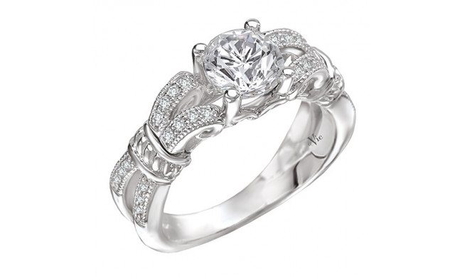 14k White Gold Peg Head Semi-Mount Engagement Ring