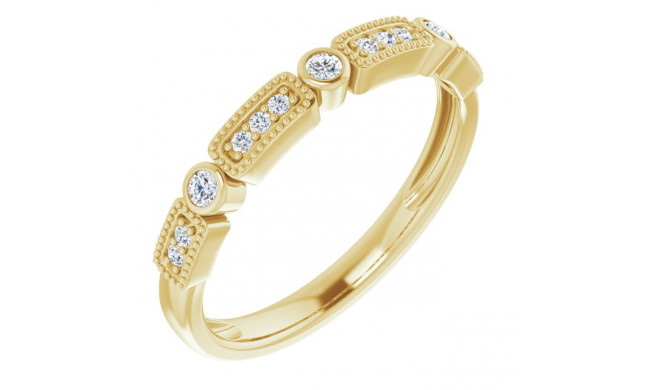 14K Yellow 1/10 CTW Diamond Stackable Ring - 65197760000P