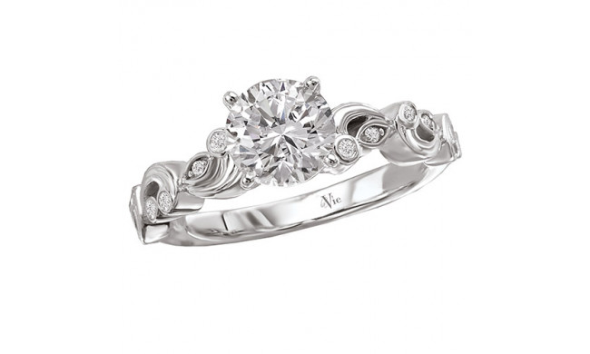 14k White Gold Peg Head Semi-Mount Engagement Ring