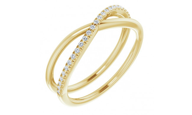 14K Yellow 1/10 CTW Diamond Criss-Cross Ring - 65197660000P