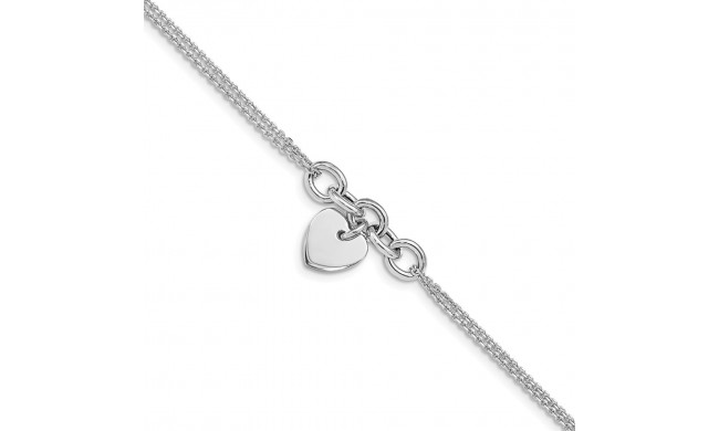 Quality Gold Sterling Silver Rhodium-plated Heart Multi-strand Bracelet - QG4831-6