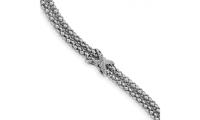 Quality Gold Sterling Silver Rhodium-plated CZ Infinity Multi-strand 7.25in Bracelet - QG4513-7.25
