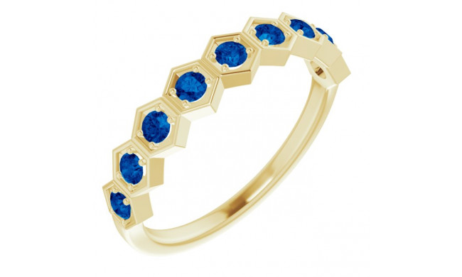 14K Yellow Blue Sapphire Stackable Ring - 71876671P