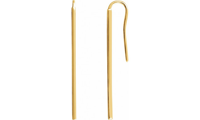 14K Yellow Vertical Bar Earrings - 651815100P
