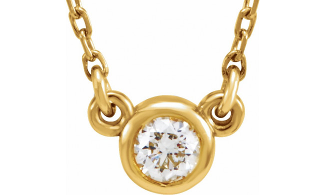 14K Yellow 1/10 CT Diamond Solitaire 18 Necklace - 61134209631P