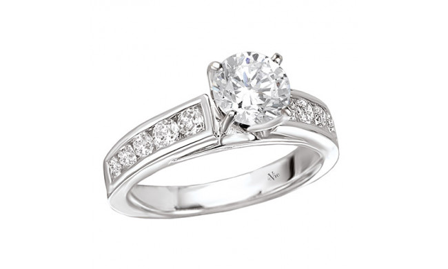 La Vie 14k White Gold Peg Head Semi-Mount Engagement Ring