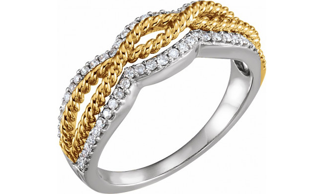 14K White & Yellow 1/4 CTW Diamond Ring - 65214860000P