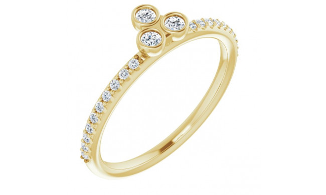 14K Yellow 1/5 CTW Diamond Three-Stone Asymmetrical Stackable Ring - 123298604P