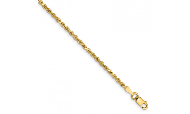 Quality Gold 14k 2mm Diamond -Cut Rope Chain Anklet - 016L-9